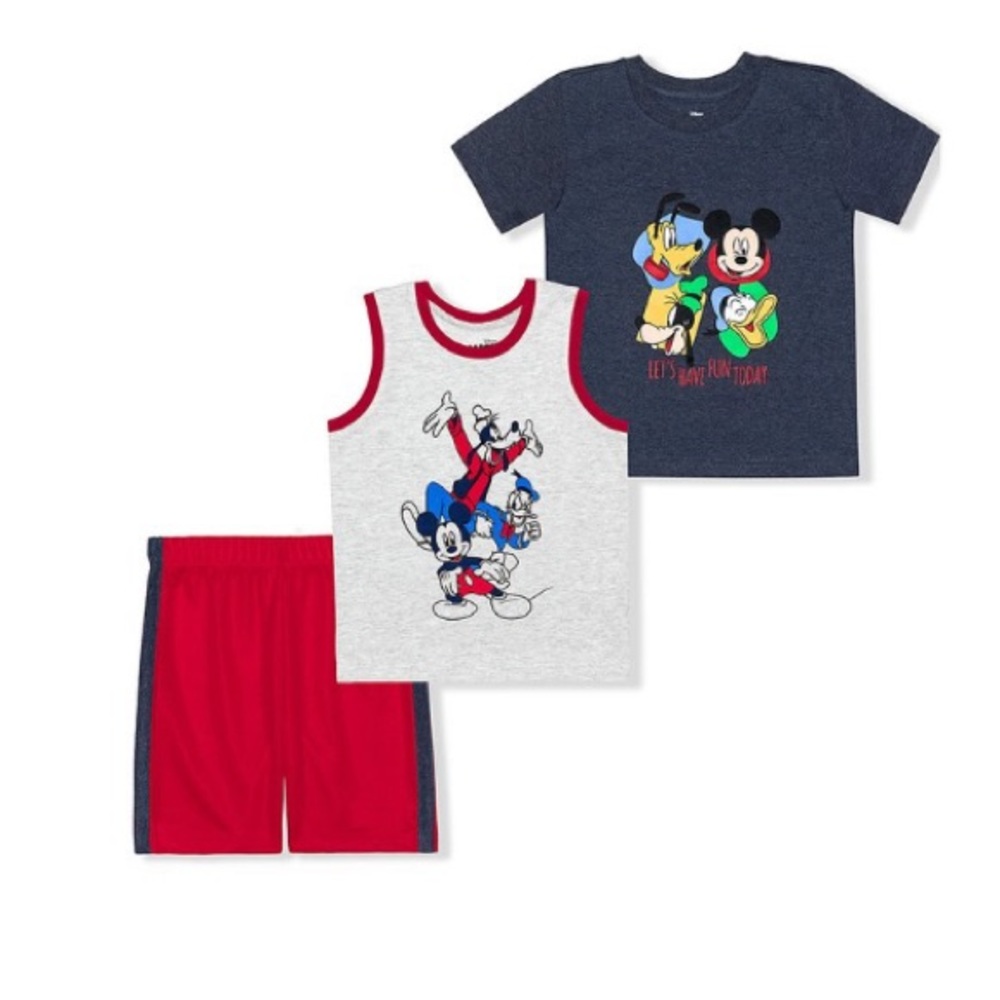 Disney’s Mickey & Friends Navy & Red Mesh Shorts Set Boys 12m